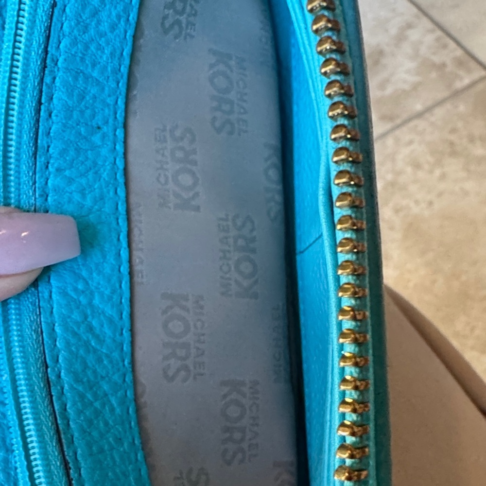 Michael Kors Turquoise Wallet with Gold Accent - Picture 6 of 11